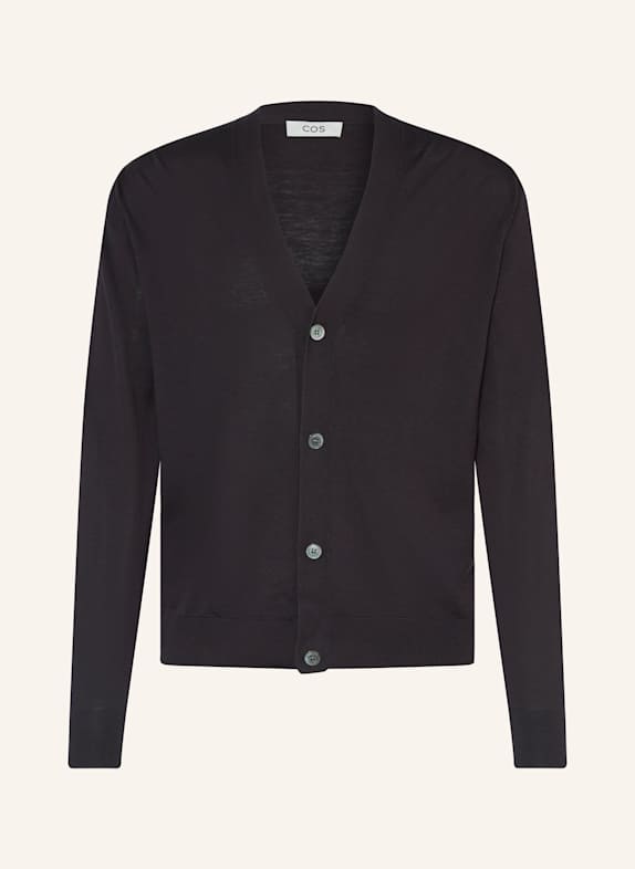 COS Strickjacke mit Seide DUNKELBRAUN