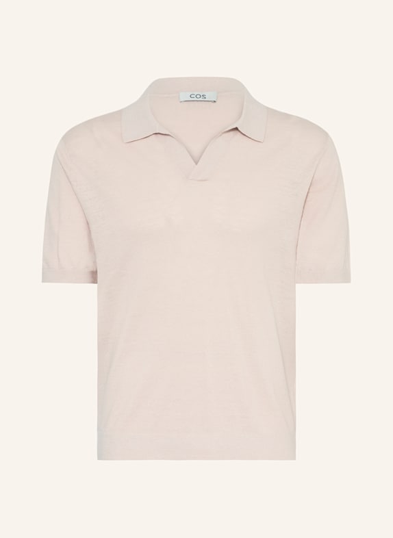 COS Koszulka polo z dzianiny loose fit z lnu KREMOWY