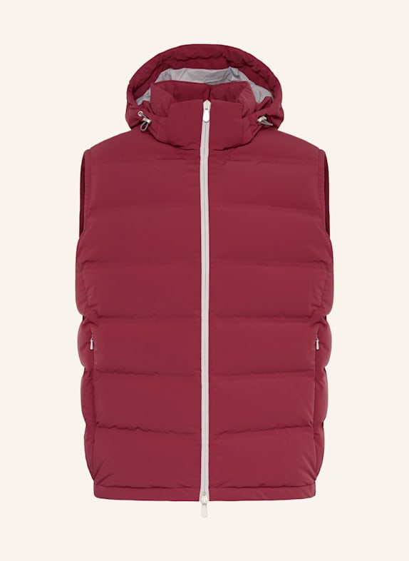 BRUNELLO CUCINELLI Down vest with detachable hood DARK RED