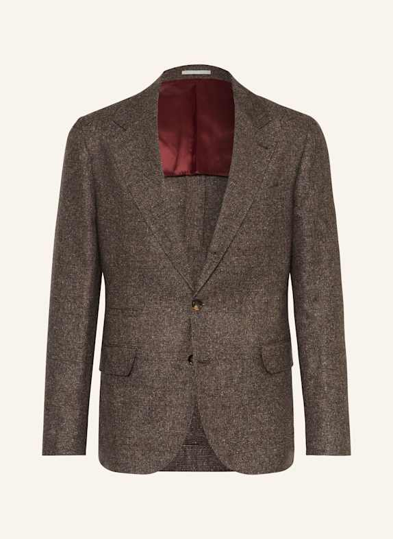 BRUNELLO CUCINELLI Flanellsakko Extra Slim Fit mit Seide TAUPE/ BRAUN