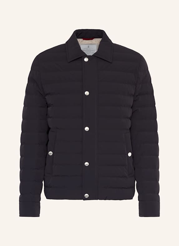 BRUNELLO CUCINELLI Lightweight down jacket DARK BLUE/ DARK GRAY
