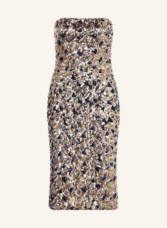 ADRIANNA PAPELL Cocktailkleid mit Pailletten DUNKELBLAU / SILBER / ROSÉGOLD