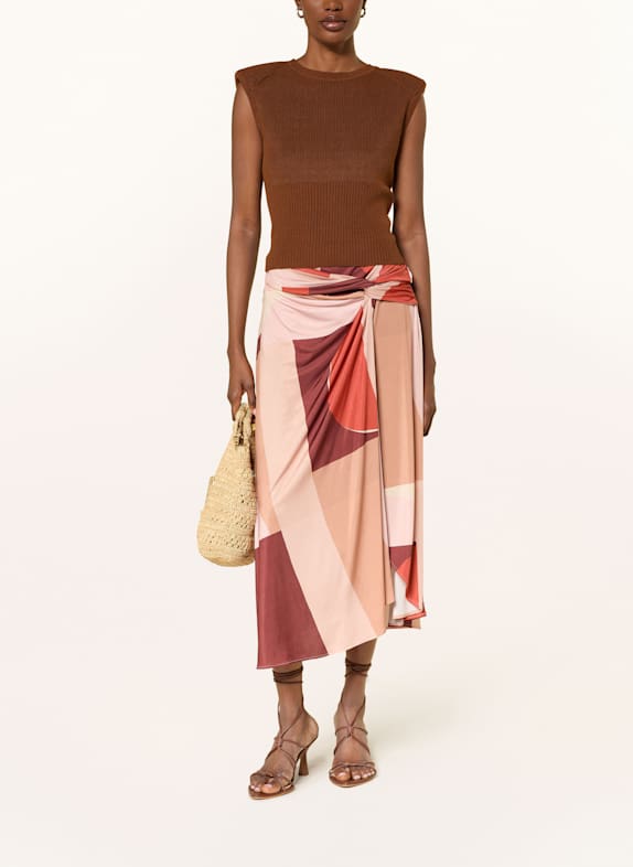 ba&sh Rock MELY in Wickeloptik PINK / BEIGE / DUNKELROT