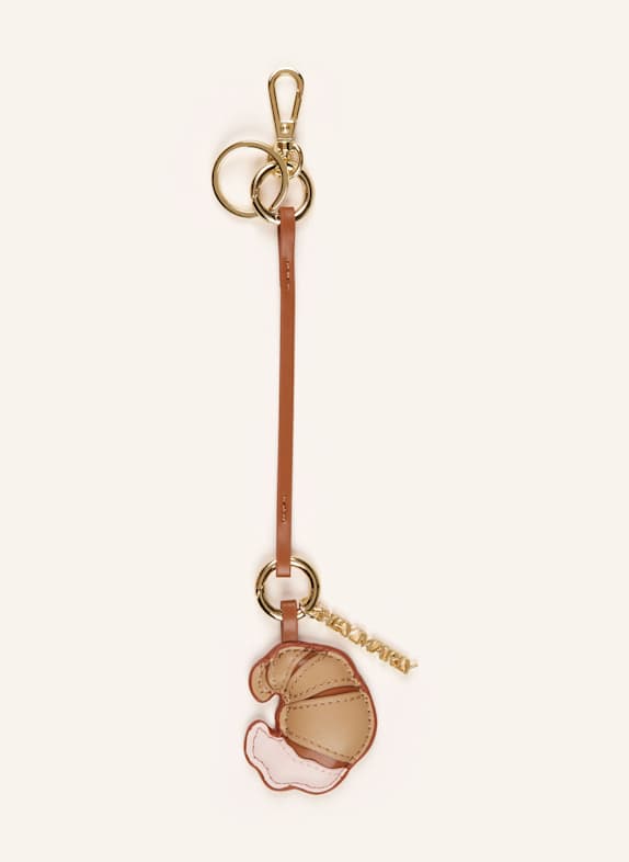 HEY MARLY Zawieszka do torby THE LOCK CHARM CHAIN BEŻOWY/ BRĄZOWY