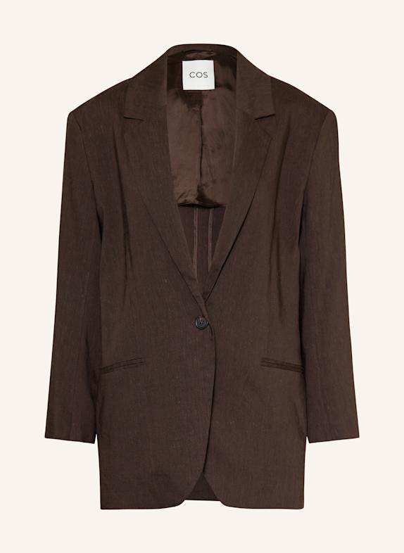 COS Longblazer mit Leinen DUNKELBRAUN