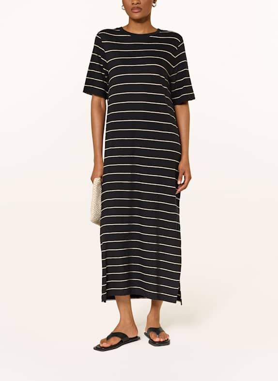 COS Kleid mit Leinen SCHWARZ / WEISS