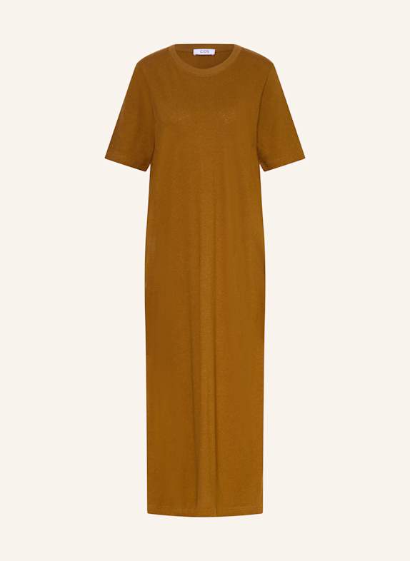 COS Kleid mit Leinen COGNAC