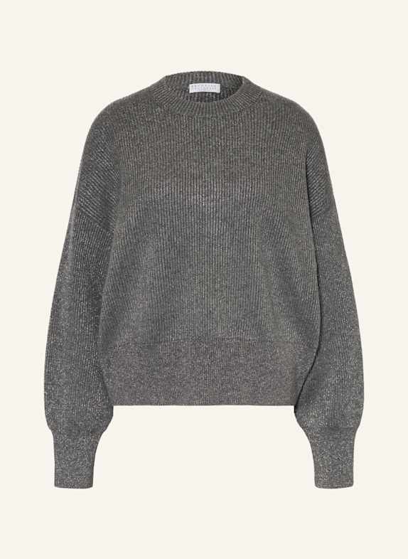 BRUNELLO CUCINELLI Cashmere sweater DARK GRAY/ SILVER
