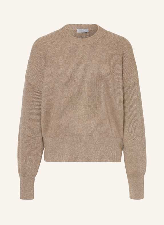 BRUNELLO CUCINELLI Cashmere sweater BROWN/ SILVER