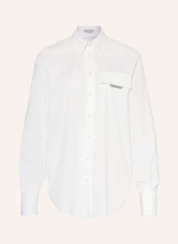 BRUNELLO CUCINELLI Shirt blouse with decorative gems WHITE