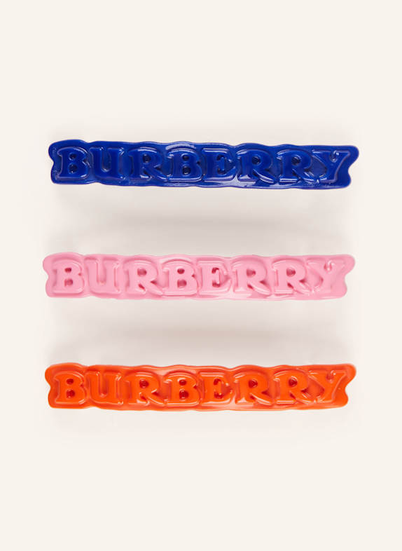 BURBERRY 3er-Set Haarspangen BLAU/ ORANGE/ PINK