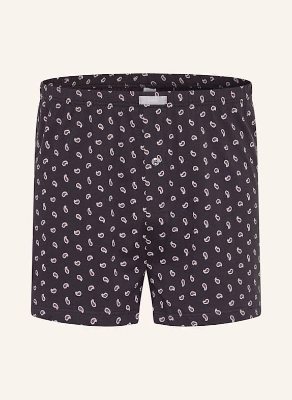 mey Boxershorts Serie MINIMAL PAISLEY DUNKELGRAU/ BRAUN/ WEISS
