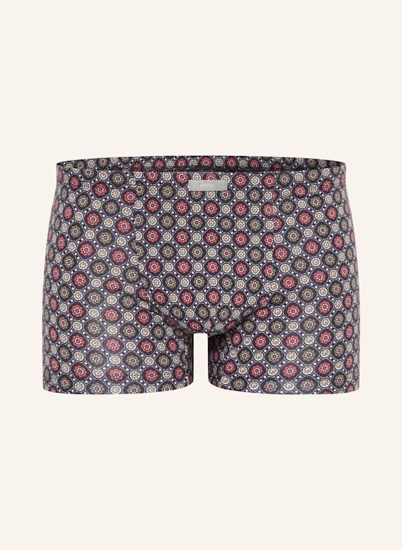 mey Boxershorts Serie ORNAMENTAL DUNKELGRÜN/ WEISS/ DUNKELROT