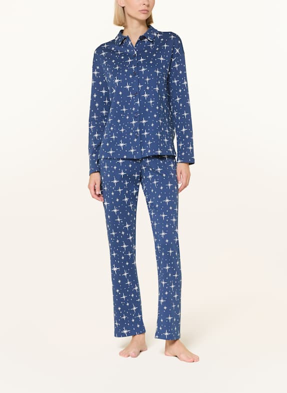 mey Pyjama serie POLAR SKY DONKERBLAUW / WIT