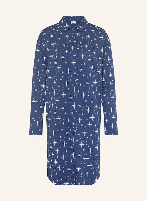 mey Nachthemd Serie POLAR SKY DUNKELBLAU / WEISS