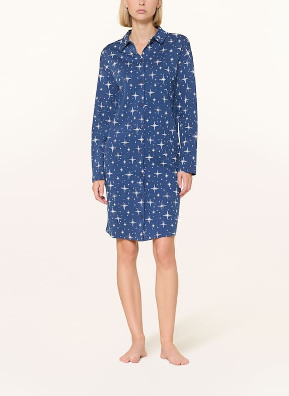 mey Nachthemd serie POLAR SKY DONKERBLAUW / WIT
