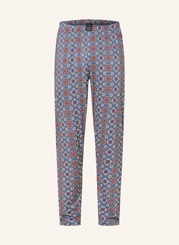 mey Pajama pants series ELEGANT PATTERN BLUE / DARK RED