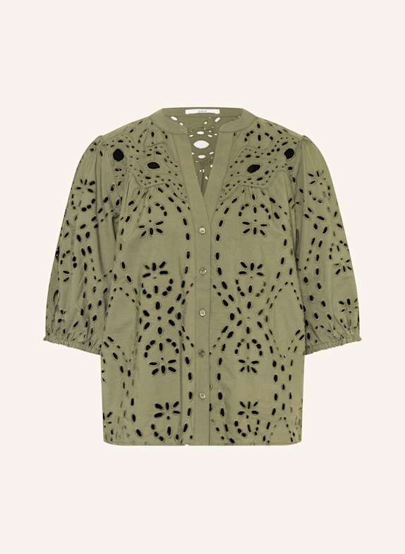 ba&sh Bluse BEATRICE aus Lochspitze KHAKI
