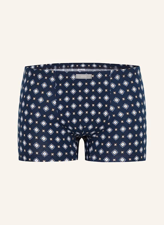 mey Boxer shorts CLASSIC BLUE TIE series DARK BLUE / WHITE / DARK BROWN