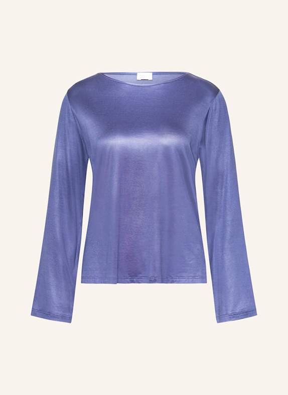 mey Schlafshirt Serie PURE SHINE aus Satin DUNKELBLAU