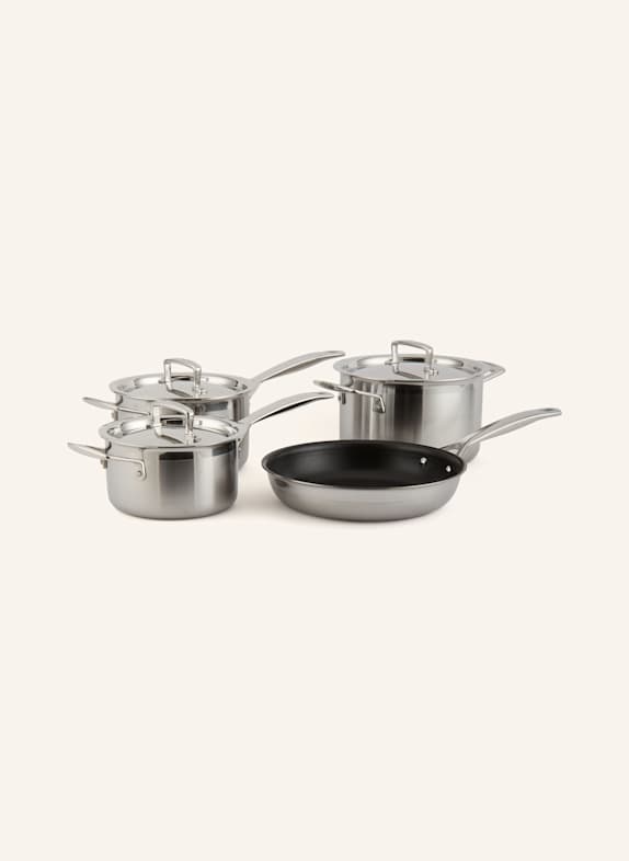 LE CREUSET 4tlg. Kochgeschirr-Set SILBER