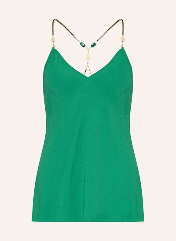 ba&sh Halenkový top HANDRY s ozdobnými kamínky ZELENÁ