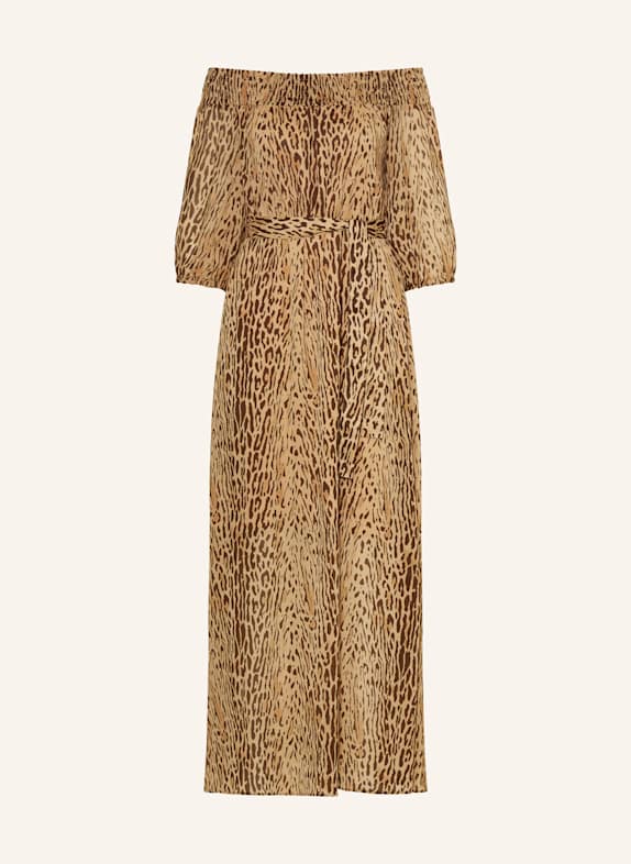 LIU JO Off-shoulder dress LIGHT BROWN/ BROWN