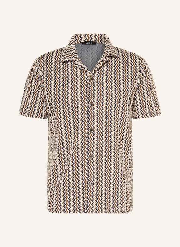 REISS Strickhemd VALLATA Slim Fit 14 TOBACCO BROWN