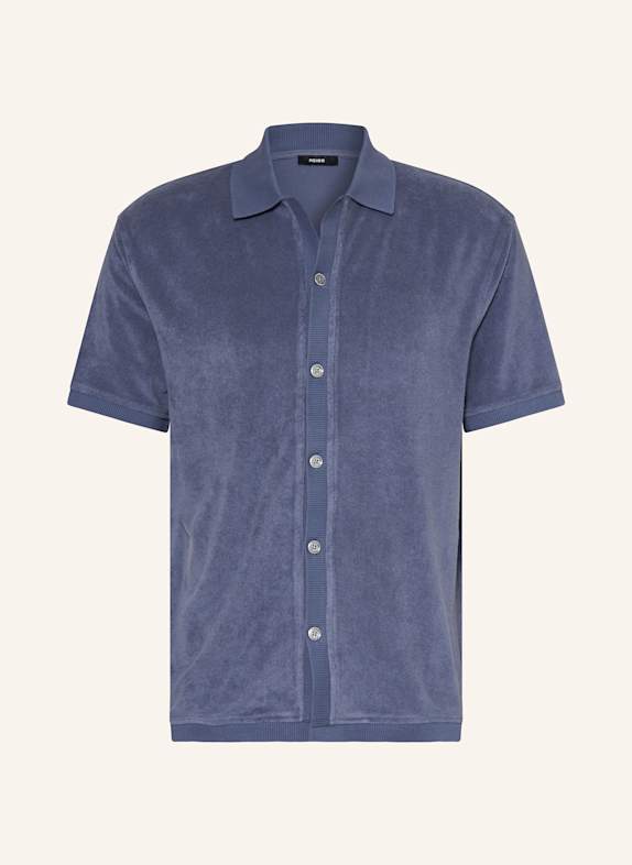 REISS Kurzarm-Hemd EDEN Regular Fit aus Frottee DUNKELBLAU