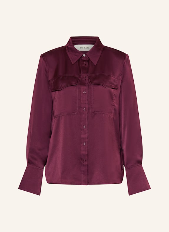 ba&sh Košilová halenka CANOLI ze saténu TMAVĚ ČERVENÁ