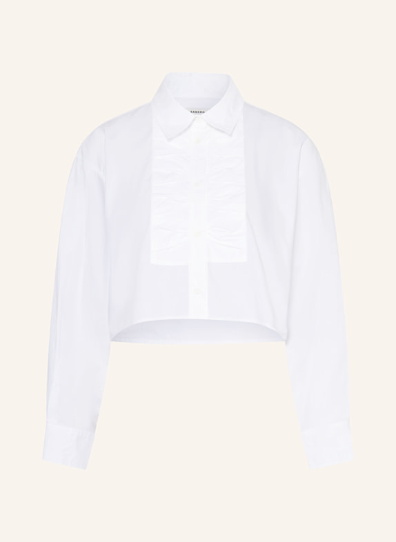 SANDRO Hemdbluse mit Rüschen WEISS
