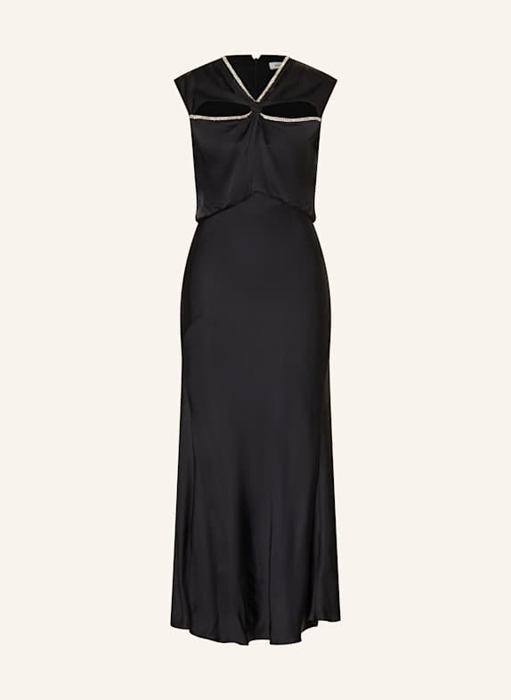 SANDRO Abendkleid mit Schmucksteinen SCHWARZ