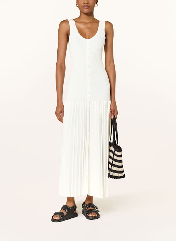 SANDRO Strickkleid mit Plissees ECRU