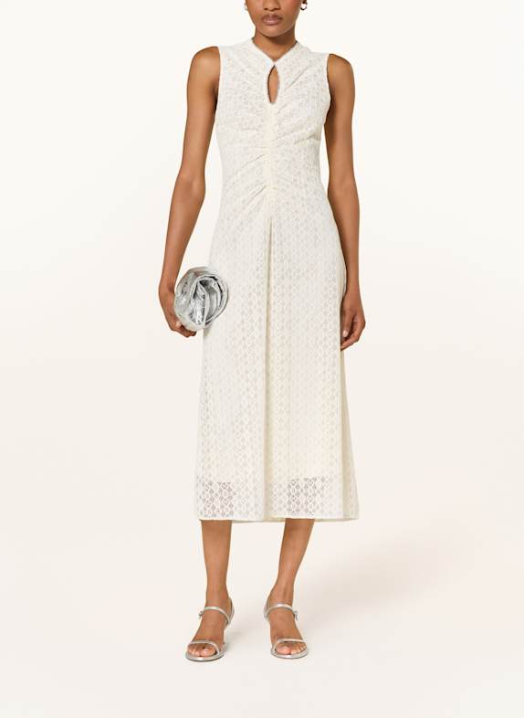 SANDRO Spitzenkleid mit Schmucksteinen ECRU