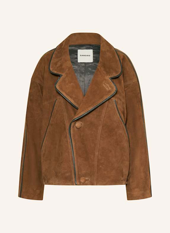 SANDRO Lederjacke BRAUN