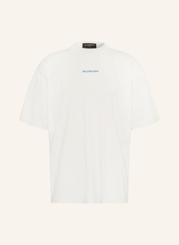 BALENCIAGA T-Shirt CREME/ DUNKELBLAU