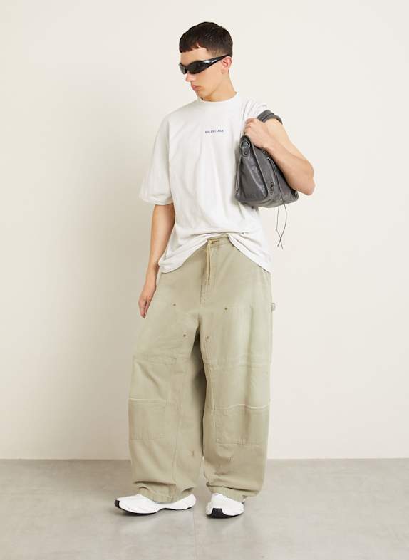 BALENCIAGA tricou CREM / ALBASTRU ÎNCHIS
