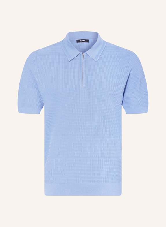 REISS Strick-Poloshirt REGIS HELLBLAU
