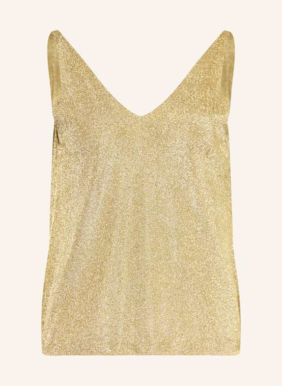 ba&sh Pletený top ZUANI s třpytivou přízí ZLATÁ