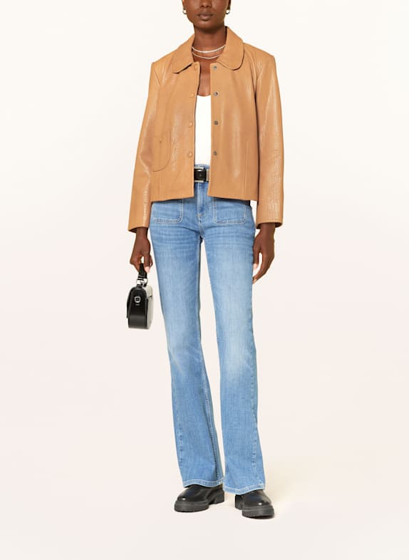 ba&sh Lederjacke BILOS COGNAC