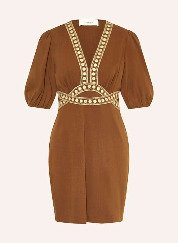 ba&sh Koktejlové šaty TALYA HNĚDÁ