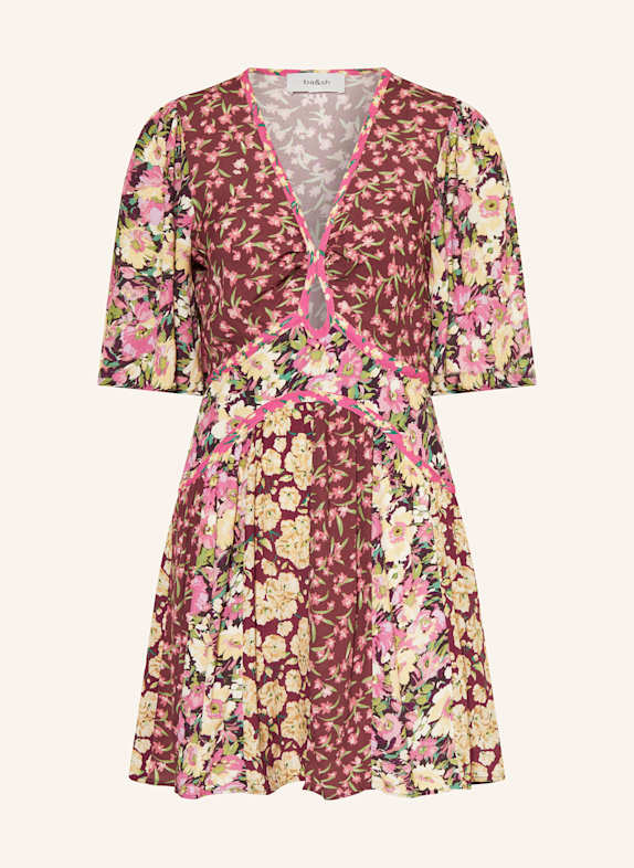 ba&sh Kleid INDREA DUNKELROT / PINK / GRÜN