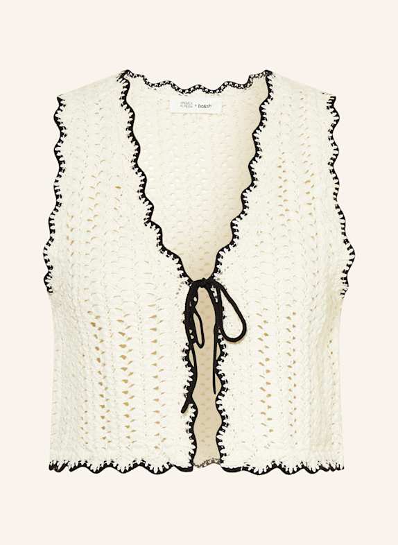 ba&sh Cropped pletená vesta SAMIA REŽNÁ/ ČERNÁ