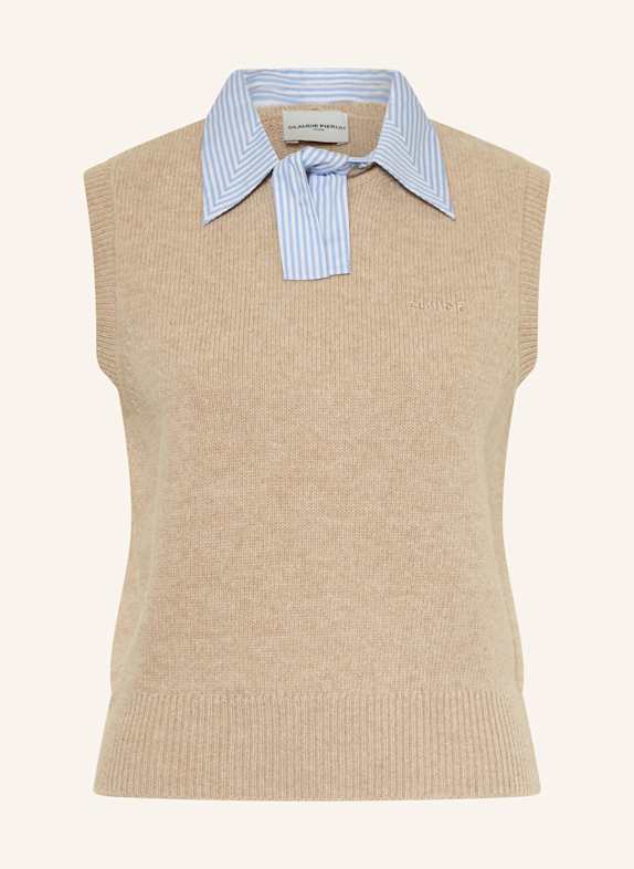 CLAUDIE PIERLOT Pullunder mit abnehmbarem Kragen BEIGE