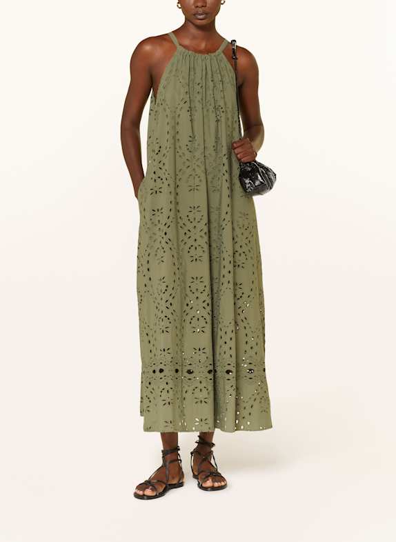ba&sh Kleid BONIE aus Lochspitze KHAKI
