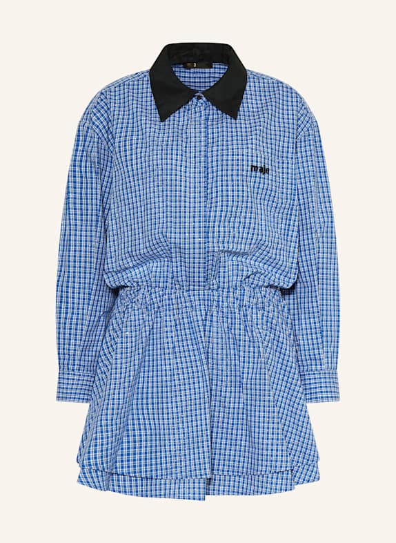 maje Hemdblusenkleid mit Schmucksteinen BLAU / HELLBLAU / DUNKELBLAU