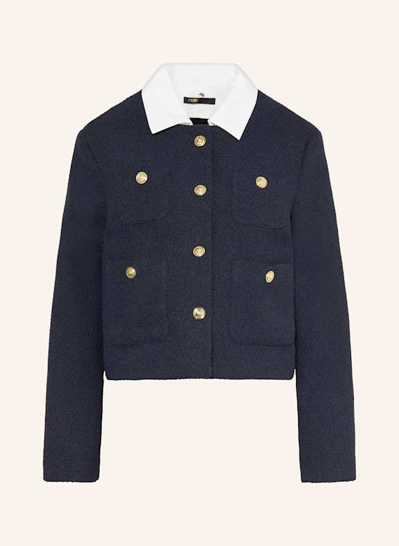 maje Kastenjacke aus Bouclé mit abnehmbarem Kragen DUNKELBLAU