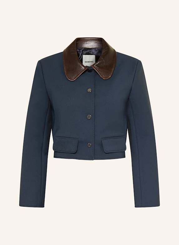 SANDRO Cropped-Jacke DUNKELBLAU