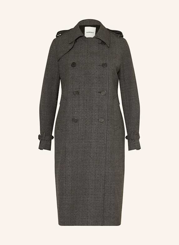 SANDRO Trenchcoat mit Schmucksteinen DUNKELGRAU/ BRAUN