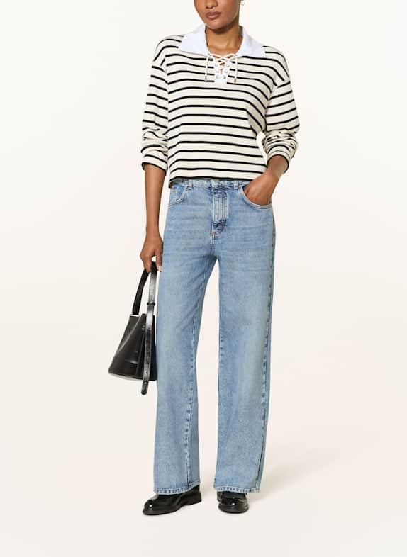 CLAUDIE PIERLOT Wide Leg Jeans 0017 BLUE DENIM
